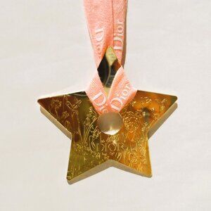 Dior Engraved Metal Gold Star  Ornament - NEW